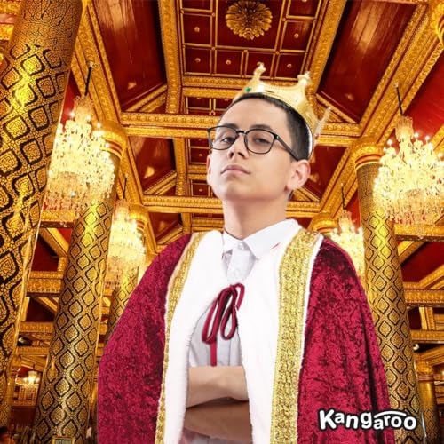 Kangaroo King Costume for Men and Women - Kings Red Cape for Halloween Costumes - Velvet Lord Farquaad Costume King Cape - King & Queen Royal Cape for Dress Up Costume