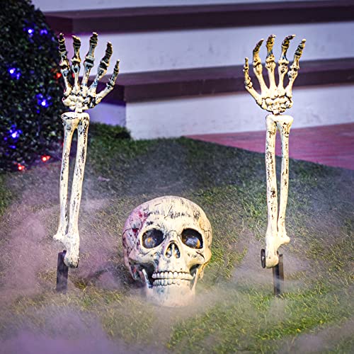 JOYIN Halloween Decorations Skeleton Stakes, Realistic Looking Yard Lawn Garden Stakes, Groundbreakers for Best Halloween Yard Decorations Outdoor Graveyard