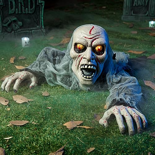 JOYIN Halloween Light-Up Zombie Groundbreaker Animated with bloodstain and Creepy Sound for Halloween Outdoor, Lawn, Yard, Patio Decoration, Halloween Haunted House Decorations