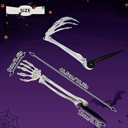 Halloween Zombie Arms: Realistic Skeleton Stakes (8 Pieces)
