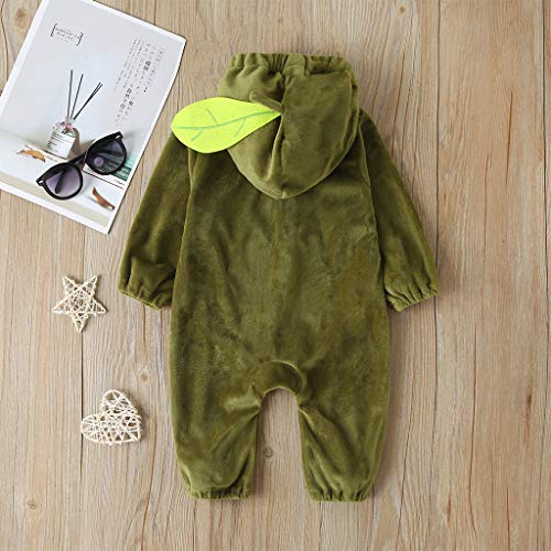 Infant Toddler Baby Halloween Costumes Cute Hoodie Romper Jumpsuit Warm Costume Clothes (18-24 Months,Avocado Hooded Jumpsuit)