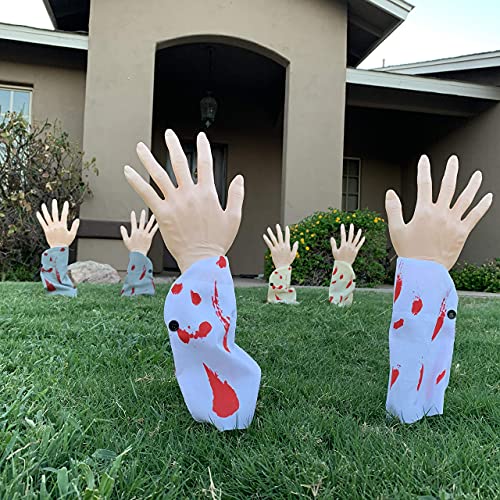 JOYIN Halloween 3 Pair of Bloodstain Zombie Arm Stakes Groundbreaker Yard Stakes for Halloween Haunted House Decoration