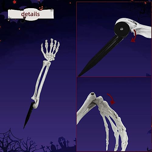 Halloween Zombie Arms: Realistic Skeleton Stakes (8 Pieces)