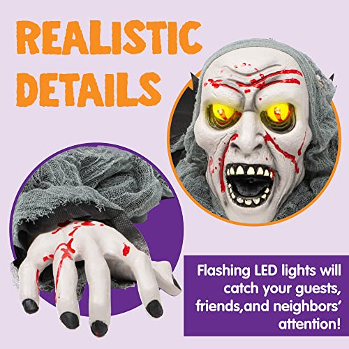JOYIN Halloween Light-Up Zombie Groundbreaker Animated with bloodstain and Creepy Sound for Halloween Outdoor, Lawn, Yard, Patio Decoration, Halloween Haunted House Decorations