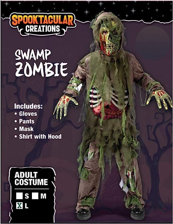 Spooktacular Creations Swamp Deluxe Skeleton Living Dead Zombie Costume for Halloween Kids Monster Role-Playing-M(8-10yr)