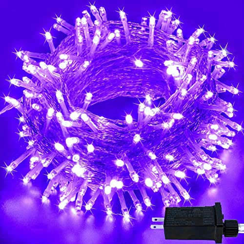 SANJICHA Purple Extra-Long 66FT 200 LED Halloween Lights for Indoor/Outdoor, Super Bright 8 Lighting Modes Plug in String Lights for Halloween Decorations Bedroom Party Garden Patio Tree (Purple)