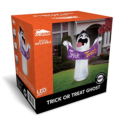 10FT Tall Halloween Inflatable Ghost with Trick or Treat Banner