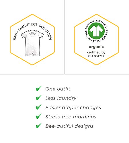 Burt's Bees Baby 'baby-boys' Romper Jumpsuit, 100% Organic Cotton One-piece Coverall and Toddler Footie, Quilted Heather Grey, 6-9 Months US