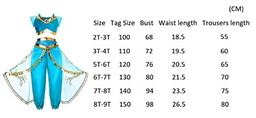 Blue Princess Costume for Girls, Halloween Cosplay