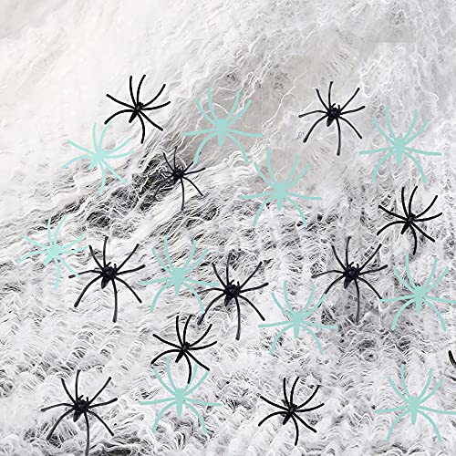 Large Halloween Spider Web Decorations with 20 Spiders