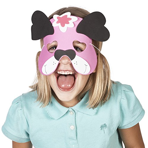 PREXTEX 50 Piece Assorted Foam Animal Face Mask for Kids - Masquerade Mask, Purim Masks, Halloween Masks, Dress-Up Party Favors | Farm Jungle Zoo Safari Animals Theme Birthday Decorations Kid Mask