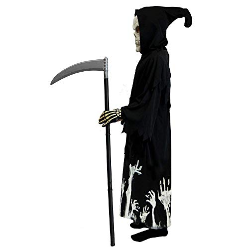 Spooktacular Creations Kids Grim Reaper Glow in the Dark Deluxe Phantom Costume, Halloween Grim Reaper Costume for Party-XL(12-14yr)