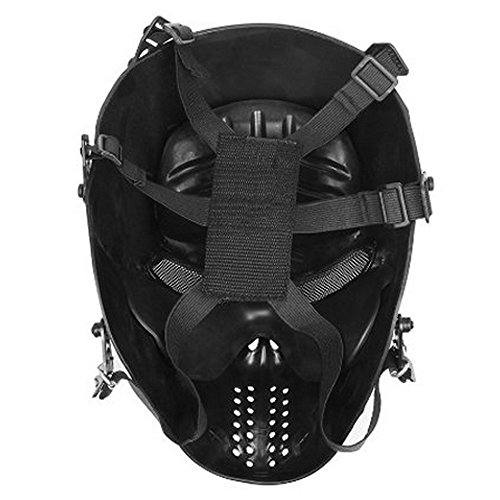 Airsoft Mask Full Face - Scary Skull Halloween Ghost Mask - Tactical Mask Skeleton with Metal Mesh Eye Protection - Horror Zombie Mask for BB Cs War Game Shooting Masquerade Cosplay Movie Props Party