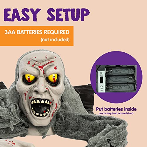JOYIN Halloween Light-Up Zombie Groundbreaker Animated with bloodstain and Creepy Sound for Halloween Outdoor, Lawn, Yard, Patio Decoration, Halloween Haunted House Decorations