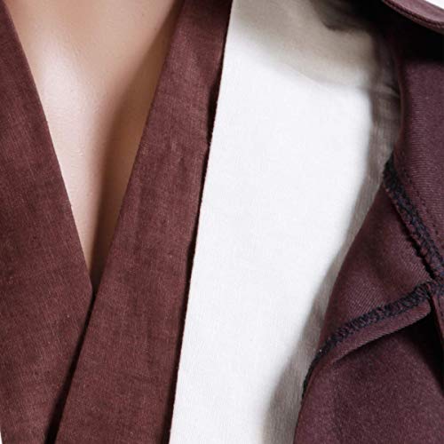 Rongxu Mens Tunic Robe Cosplay Costume Adult Tunic Hooded Robe Outfit Full Set Halloween Costume US Size (Medium, White (Full Set))