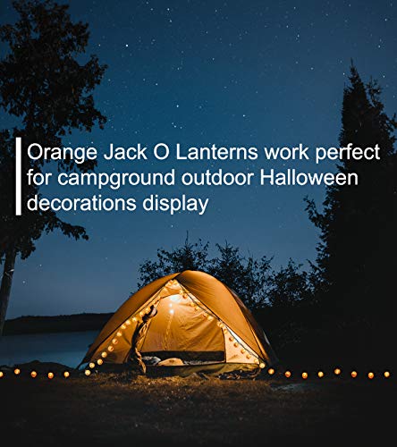 TIGOMOOV Halloween Lantern String Lights, Jack O Lanterns Pumpkin String Lights Plug in, 10 Orange Halloween Lanterns String Lights 9.83FT Connectable Indoor/Outdoor Halloween Decorations
