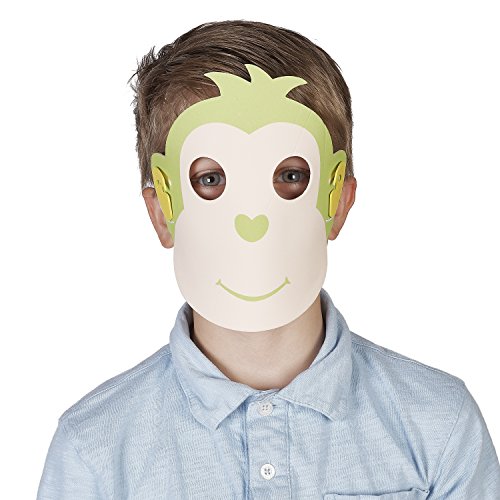 PREXTEX 50 Piece Assorted Foam Animal Face Mask for Kids - Masquerade Mask, Purim Masks, Halloween Masks, Dress-Up Party Favors | Farm Jungle Zoo Safari Animals Theme Birthday Decorations Kid Mask