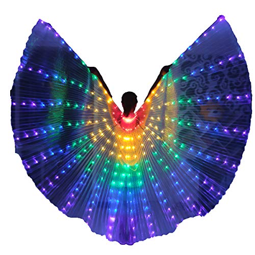 W WINTMING Women Christmas Costume LED Belly Dance Isis Wings Adult Glow Cape (Multi-Color)