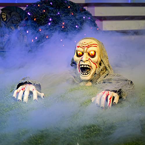 JOYIN Halloween Light-Up Zombie Groundbreaker Animated with bloodstain and Creepy Sound for Halloween Outdoor, Lawn, Yard, Patio Decoration, Halloween Haunted House Decorations