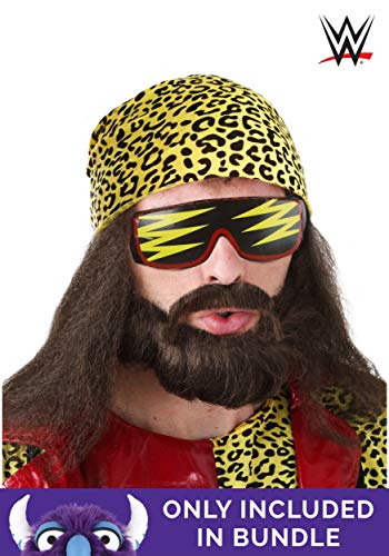 WWE Adult Macho Man Madness Costume Mens, Purple Tough Guy Wresting Halloween Outfit Large