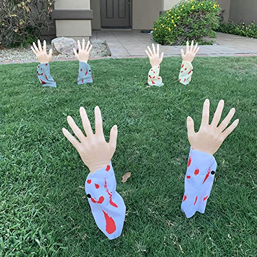 JOYIN Halloween 3 Pair of Bloodstain Zombie Arm Stakes Groundbreaker Yard Stakes for Halloween Haunted House Decoration