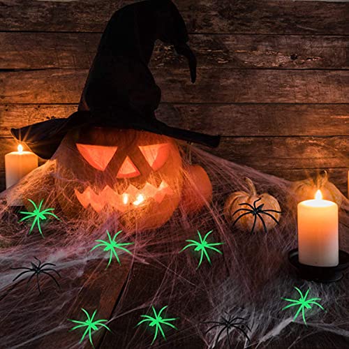Large Halloween Spider Web Decorations with 20 Spiders