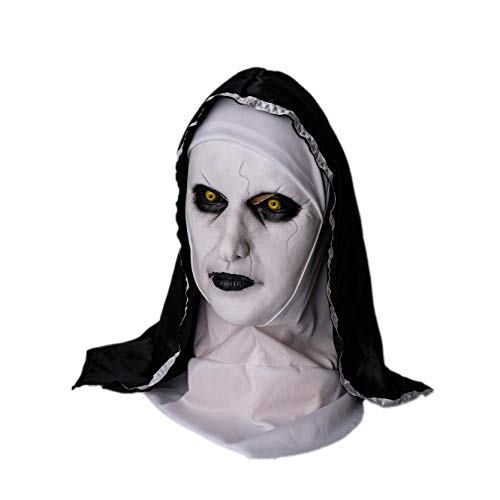 Wellin International Nun Scary Latex Mask, Halloween Party Scary Full Head Costume Mask (Nun Mask)