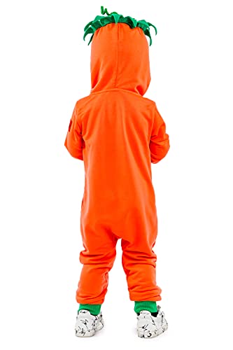 Tipsy Elves Cute Baby Orange Pumpkin Playsuit with Hood for Dress Up and Family Photos Size 6-12M