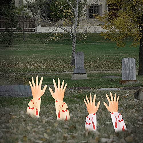 JOYIN Halloween 3 Pair of Bloodstain Zombie Arm Stakes Groundbreaker Yard Stakes for Halloween Haunted House Decoration