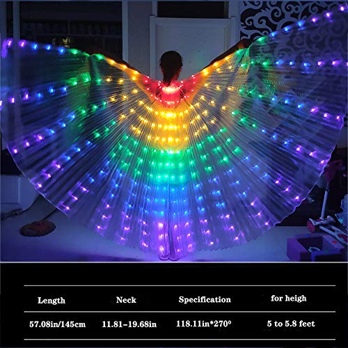 W WINTMING Women Christmas Costume LED Belly Dance Isis Wings Adult Glow Cape (Multi-Color)
