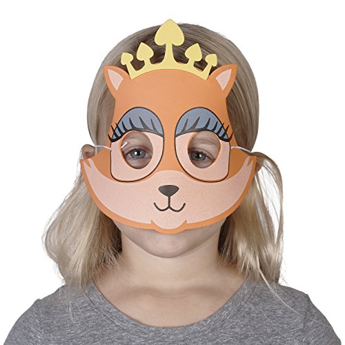 PREXTEX 50 Piece Assorted Foam Animal Face Mask for Kids - Masquerade Mask, Purim Masks, Halloween Masks, Dress-Up Party Favors | Farm Jungle Zoo Safari Animals Theme Birthday Decorations Kid Mask