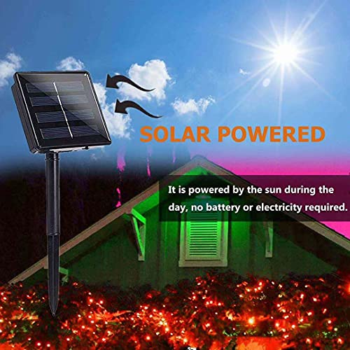Lomotech Solar Halloween Lights, 2 Pack 72Ft 200 LED Orange Solar Lights with 8 Modes Waterproof Halloween Lights Outdoor for Garden, Patio, Fence, Balcony