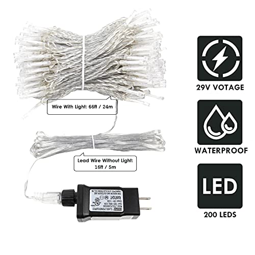 SANJICHA Purple Extra-Long 66FT 200 LED Halloween Lights for Indoor/Outdoor, Super Bright 8 Lighting Modes Plug in String Lights for Halloween Decorations Bedroom Party Garden Patio Tree (Purple)