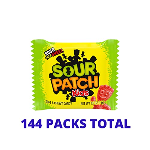 SOUR PATCH KIDS Soft & Chewy Candy, 144 Snack Packs (6 Bags)
