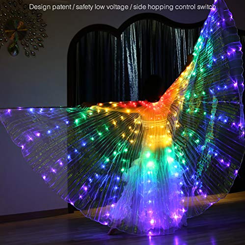 W WINTMING Women Christmas Costume LED Belly Dance Isis Wings Adult Glow Cape (Multi-Color)