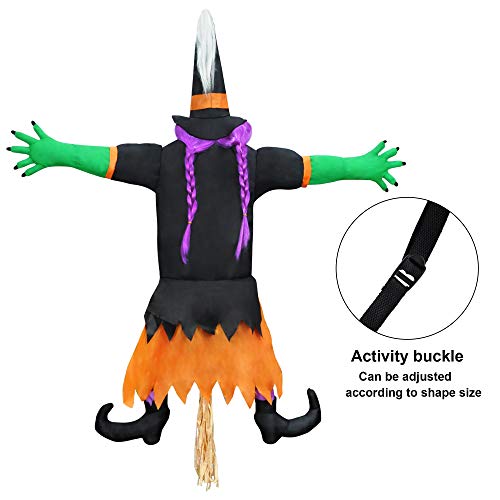 JOYIN 40" Crashing Witch Into Tree Halloween Decoration, Purple Hair Witch Halloween Outdoor Indoor Tree Trunks or Pillars Decor