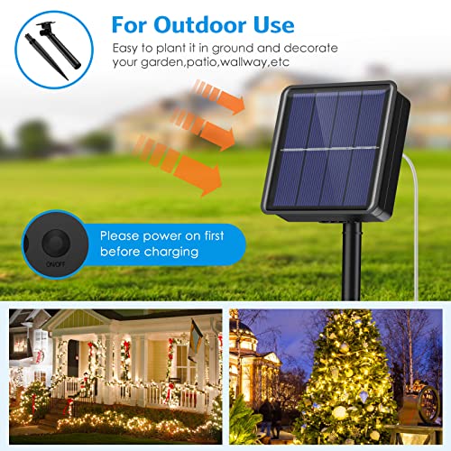 AMIR Upgraded Solar String Lights, 240 LED Copper Wire Lights, 78.6ft 8 Modes Starry Lights, Waterproof Fairy Christmas Decorative Lights for Outdoor, Wedding, Homes, Party (Warm White - Pack of 2)