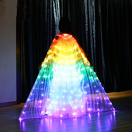 W WINTMING Women Christmas Costume LED Belly Dance Isis Wings Adult Glow Cape (Multi-Color)