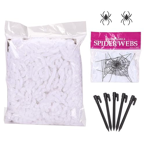 Giant Spider Web & Small Spiders Halloween Decor