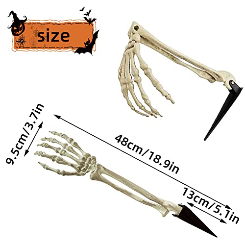 Halloween Decorations: Skeleton Stakes with Severed Hands (3 Pair)