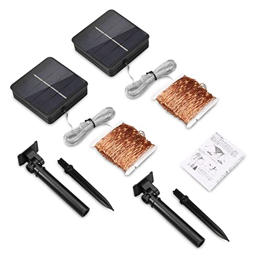 AMIR Upgraded Solar String Lights, 240 LED Copper Wire Lights, 78.6ft 8 Modes Starry Lights, Waterproof Fairy Christmas Decorative Lights for Outdoor, Wedding, Homes, Party (Warm White - Pack of 2)