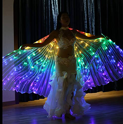 W WINTMING Women Christmas Costume LED Belly Dance Isis Wings Adult Glow Cape (Multi-Color)