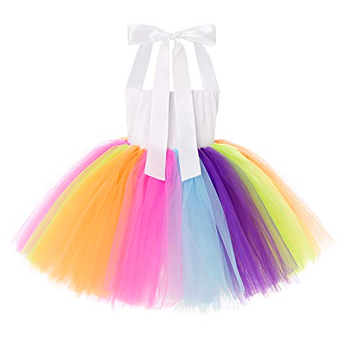 Soyoekbt Girls Unicorn Costume LED Light Up Unicorn Princess Tutu Dress for Birthday Party Halloween with Headband Wing
