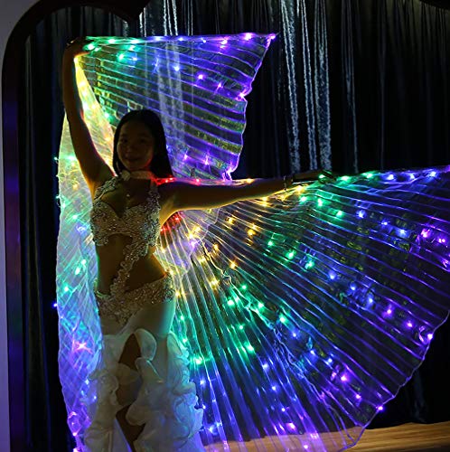 W WINTMING Women Christmas Costume LED Belly Dance Isis Wings Adult Glow Cape (Multi-Color)