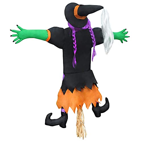 JOYIN 40" Crashing Witch Into Tree Halloween Decoration, Purple Hair Witch Halloween Outdoor Indoor Tree Trunks or Pillars Decor