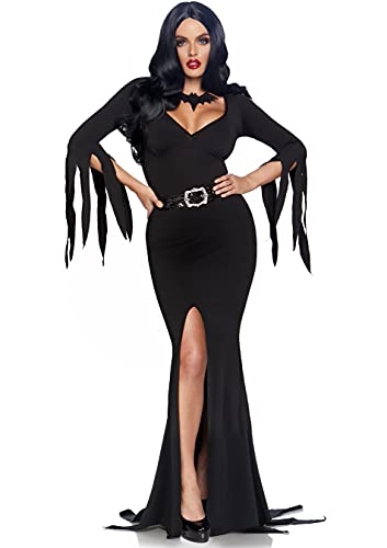 Leg Avenue Women's 3 Pc Immortal Mistress Costume with Dress, Belt, Necklace, Black, X-Large