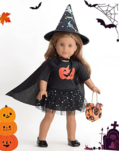 sweet dolly 18 Inch Doll Clothes Accesories Halloween Pumpkin Witch Costume Pumpkin Suit Set for American 18 inches Dolls