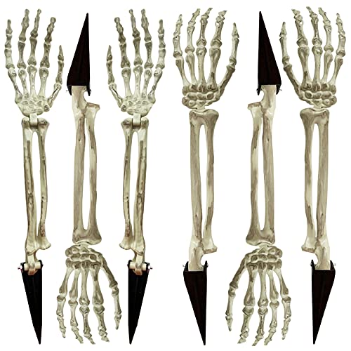 Halloween Decorations: Skeleton Stakes with Severed Hands (3 Pair)