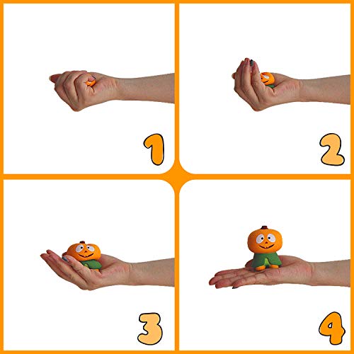 Holiday Squishy Toys Party Favors: Pumpkin, Zombie, Black Cat, Mummy, Vampire Halloween Treat Bag Classroom Prizes for Kids,, Stress Reliever
