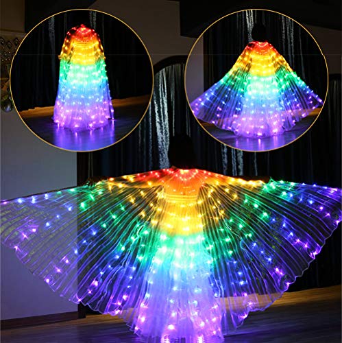 W WINTMING Women Christmas Costume LED Belly Dance Isis Wings Adult Glow Cape (Multi-Color)